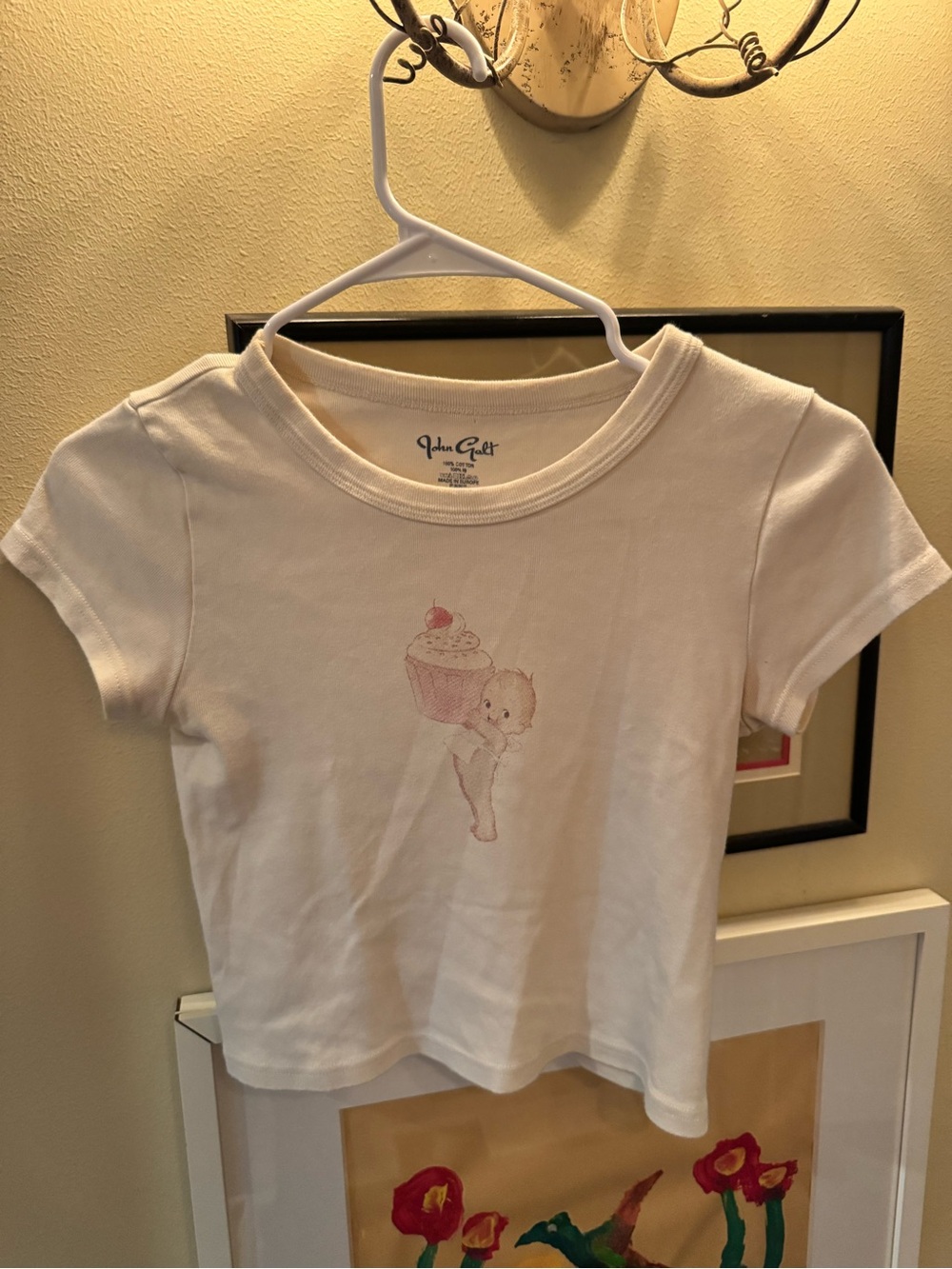 John Galt Brandy Melville Kewpie Cupcake Graphic Baby Tee One Size